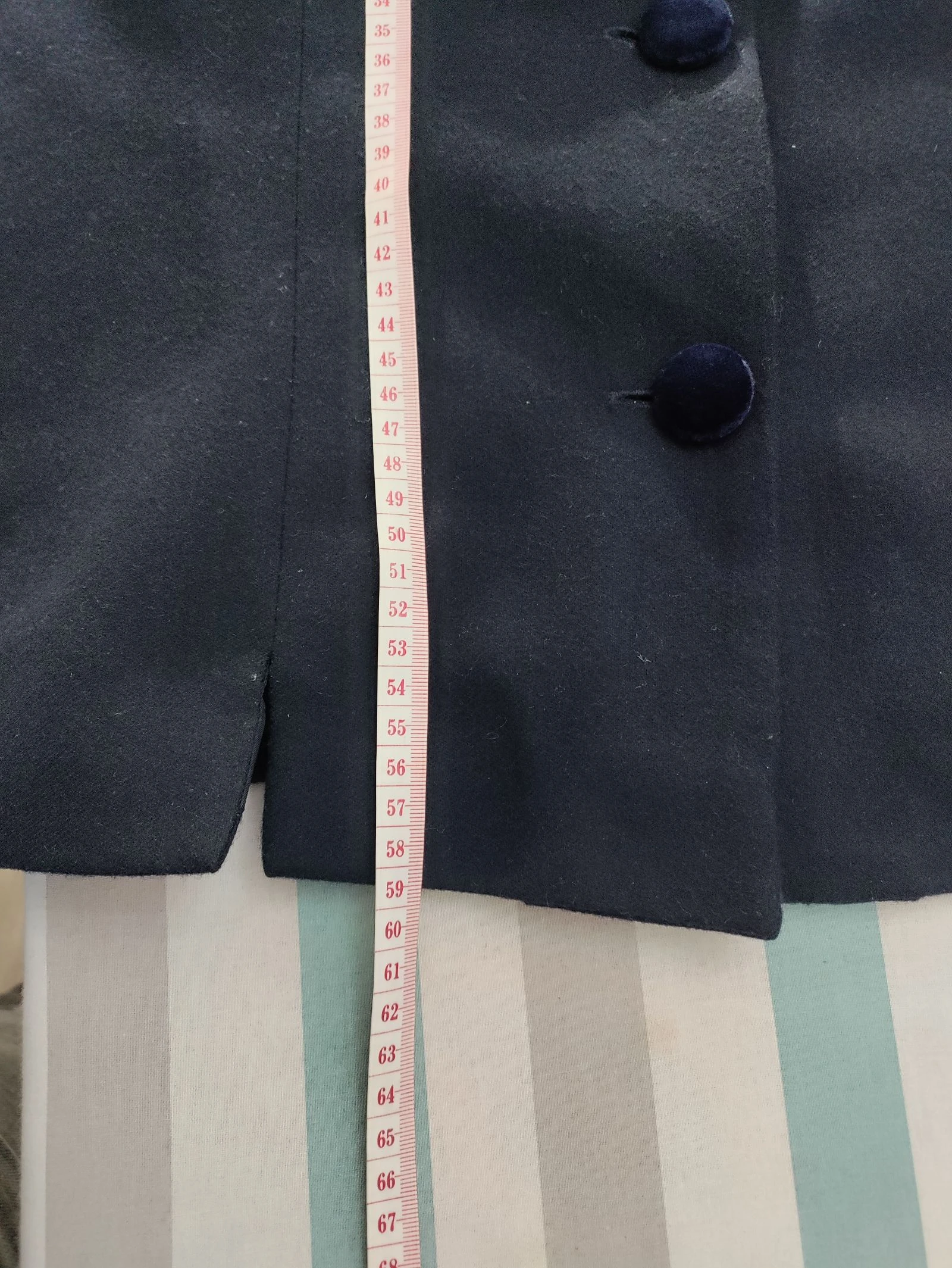 Traje vintage Greta Madrid azul marino/negro con cuello y botones de terciopelo • Talla 44 – photo 16